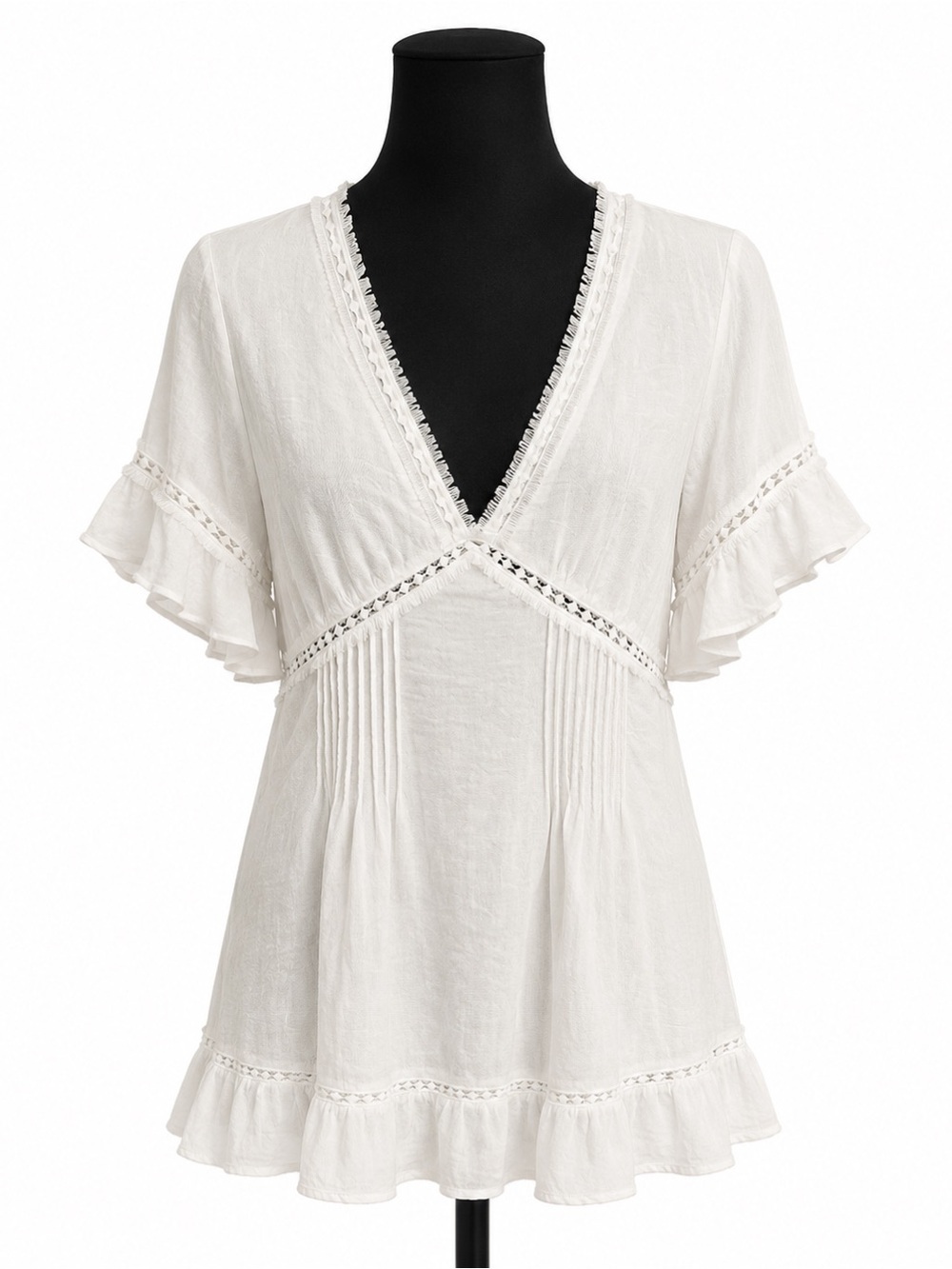 Petal Raz Women's White Bohemian Dress Size Small